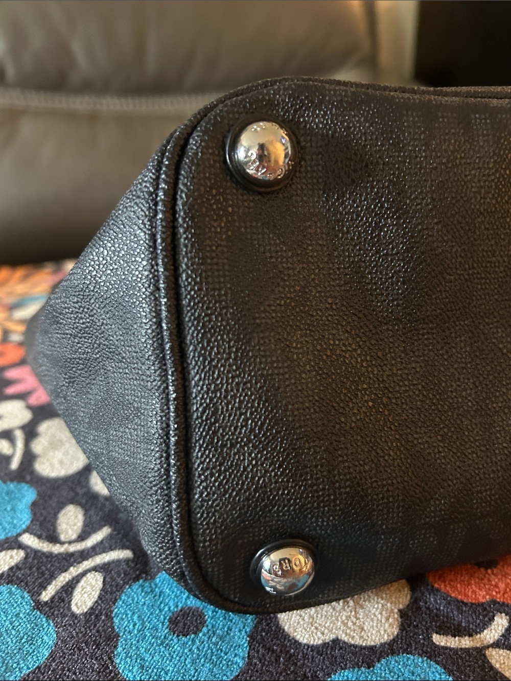 Michael Kors Black Signature Tote with MK Charm - Picture 10 of 11